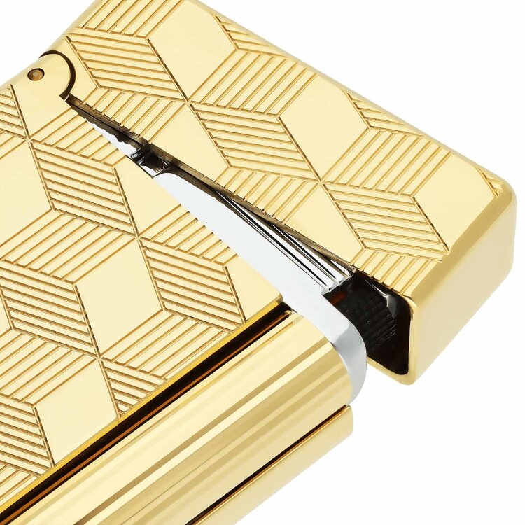 S.T. Dupont Initial Feuerzeug Cube Gelbgold 020841