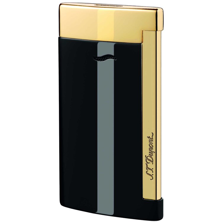S.T. Dupont Slim 7 Feuerzeug Schwarz/Gold 027708