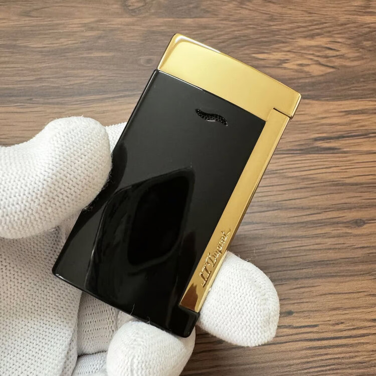 S.T. Dupont Slim 7 Feuerzeug Schwarz/Gold 027708