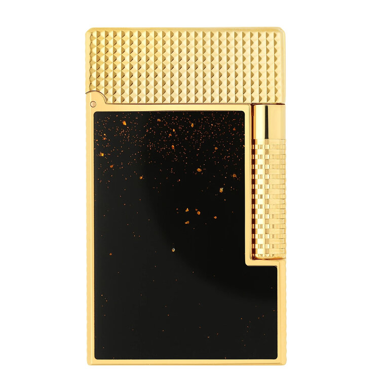 S.T. Dupont Le Grand Feuerzeug Cling Dust Schwarz/Gelbgold C23012CL