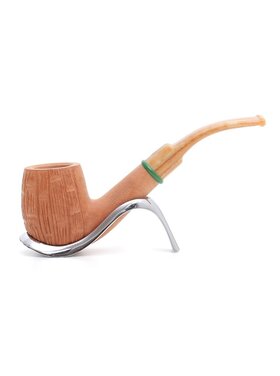 Savinelli Bamboo Rusticated 607 Billiard Bent Pfeife