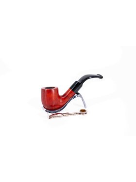 Adsorba Bent Billiard Bruyère-Pfeife, rotbraun, gebogen (Art. Adsorba-80218-6)