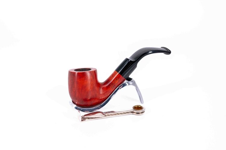 Adsorba Adsorba Bent Billiard Bruyère-Pfeife, rotbraun, gebogen (Art. Adsorba-80218-6)