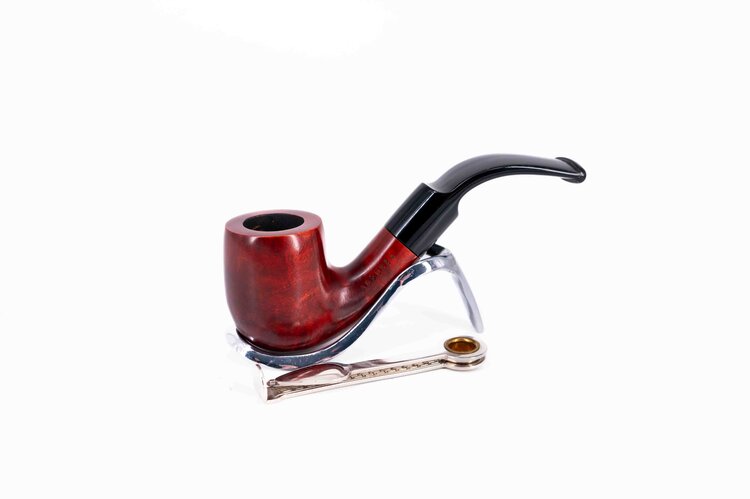 Adsorba Adsorba Bent Billiard Bruyère-Pfeife, rotbraun, gebogen (Art. Adsorba-80218-7)