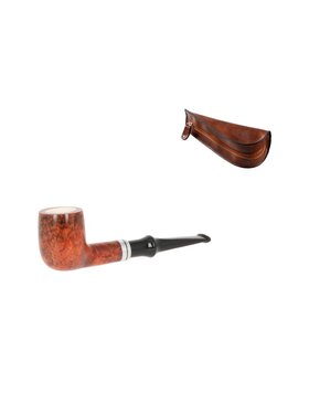 Angelo Billiard Bruyère-Pfeife mit Meerschaumeinsatz und Tasche
