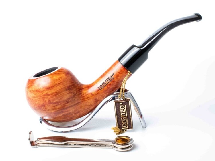 Lorenzo Lorenzo VIP Natural Apple Bruyère-Pfeife, leicht gebogen
