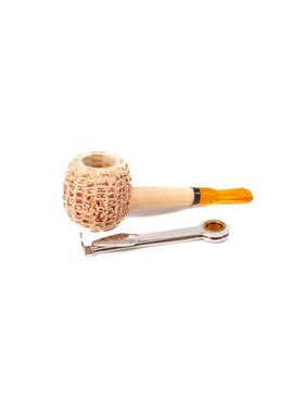Missouri Meerschaum Company Corn Cob Morgan Natural Maiskolbenpfeife, gerade, ohne Filter