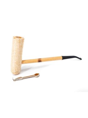 Missouri Meerschaum Company MacArthur Classic Polished Maiskolbenpfeife, lang gebogen
