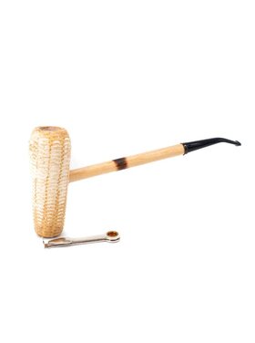 Missouri Meerschaum Company MacArthur 5-Star Polished Maiskolbenpfeife, lang gebogen