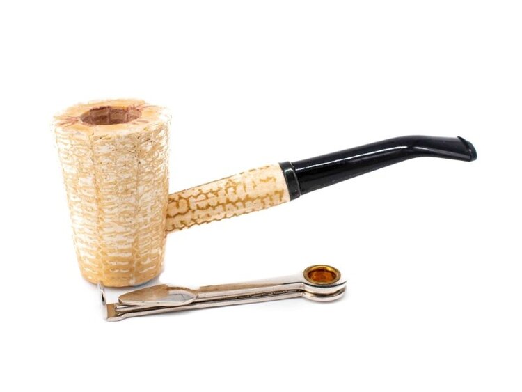 Missouri Meerschaum Company Missouri Meerschaum Company Mark Twain Maiskolbenpfeife, gebogen, 6-mm-Filter