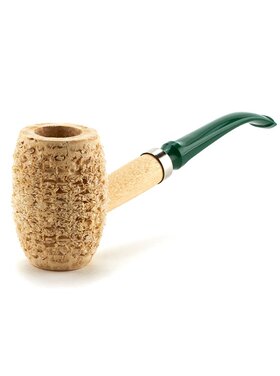Missouri Meerschaum Company Natural Boone Maiskolbenpfeife, gebogen, grünes Mundstück