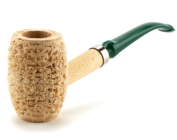 Missouri Meerschaum Company Missouri Meerschaum Company Natural Boone Maiskolbenpfeife, gebogen, grünes Mundstück
