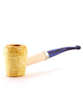 Missouri Meerschaum Company Valor Legend Maiskolbenpfeife, gebogen, blaues Mundstück