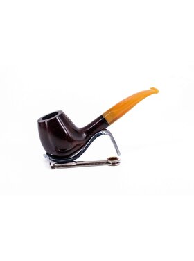 Padonio Line 4 Bruyère-Pfeife, rotbraun, leicht gebogen, 9 mm