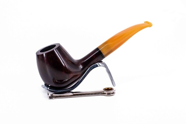 Padonio Padonio Line 4 Bruyère-Pfeife, rotbraun, leicht gebogen, 9 mm