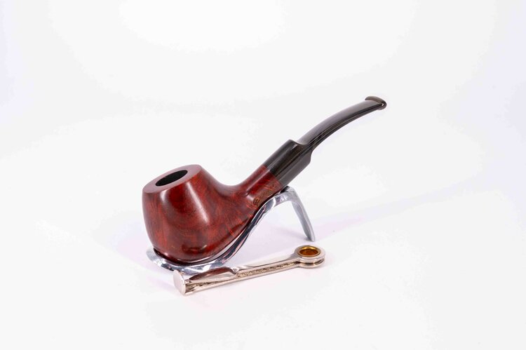 Padonio Padonio Grey Bent-Apple-Pfeife, rotbraun