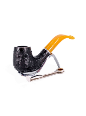 Padonio Black Rustic Yellow Bruyère-Pfeife, gebogen (3)