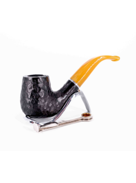 Padonio Black Rustic Yellow Bruyère-Pfeife, gebogen (4)