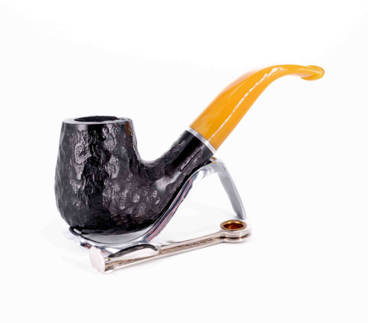 Padonio Padonio Black Rustic Yellow Bruyère-Pfeife, gebogen (4)