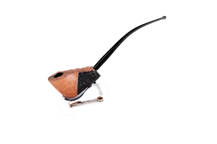 Padonio Padonio Freehand Bruyère-Pfeife, hellbraun/schwarz, gebogen
