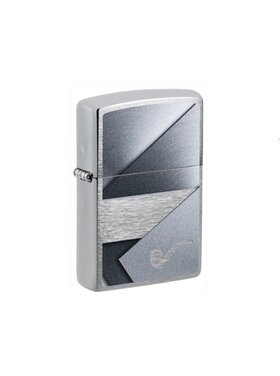 Zippo Pipe Metallic Design Brushed Chrome Pfeifenfeuerzeug