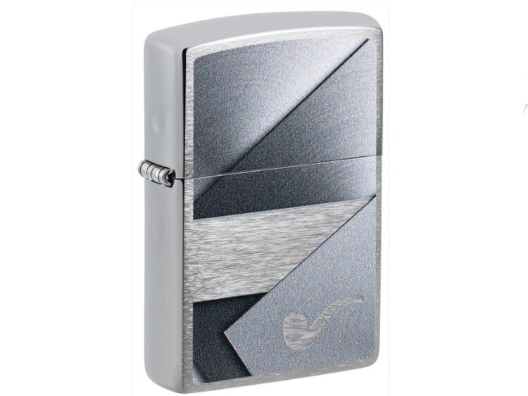 Zippo Zippo Pipe Metallic Design Brushed Chrome Pfeifenfeuerzeug