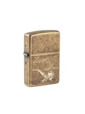 Zippo Pipe Club 1932 Antique Brass Pfeifenfeuerzeug, graviert