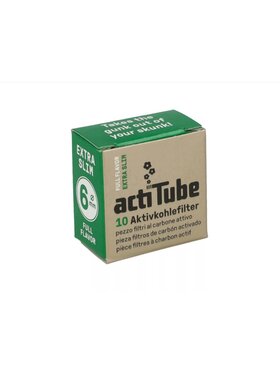 Extra Slim Aktivkohle-Pfeifenfilter 6 mm, 10 Stück