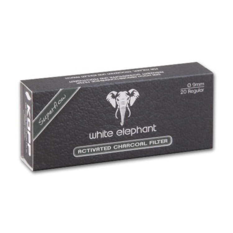 White Elephant White Elephant Superflow Aktivkohlefilter 9 mm, 20 Stück