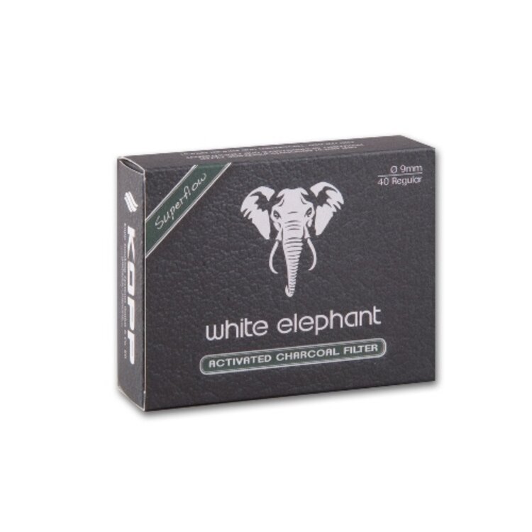 White Elephant White Elephant Superflow Aktivkohlefilter 9 mm, 40 Stück