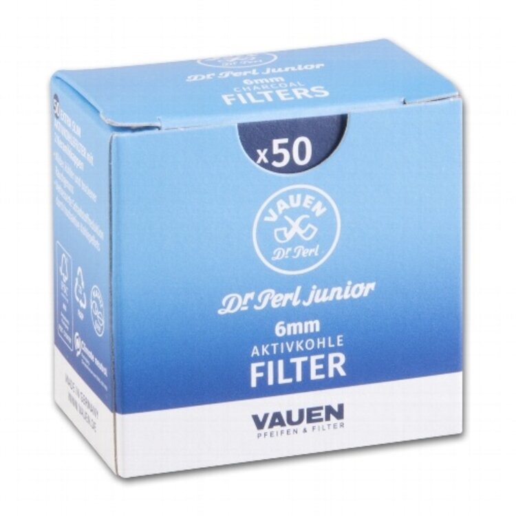 Vauen Vauen Dr. Perl Junior Jufifty Aktivkohlefilter 6 mm, 50 Stück