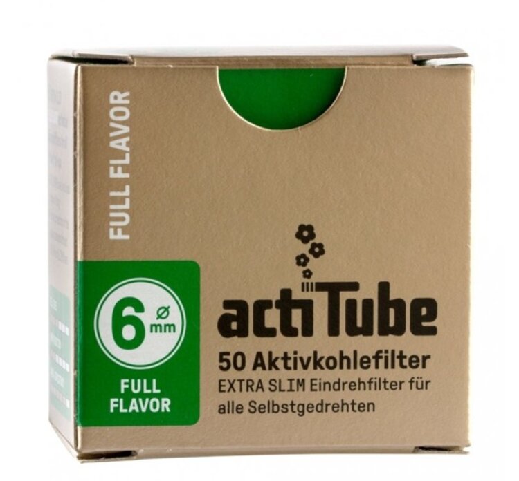 Extra Slim Aktivkohle-Pfeifenfilter 6 mm, 50 Stück
