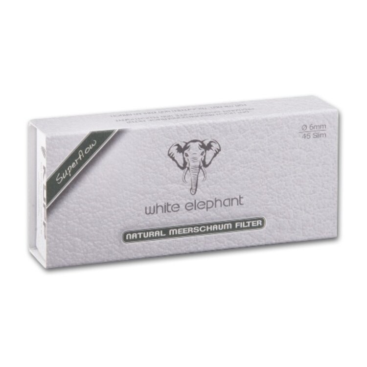 White Elephant White Elephant Superflow Pfeifenfilter 6 mm, Meerschaumfüllung, 45 Stück