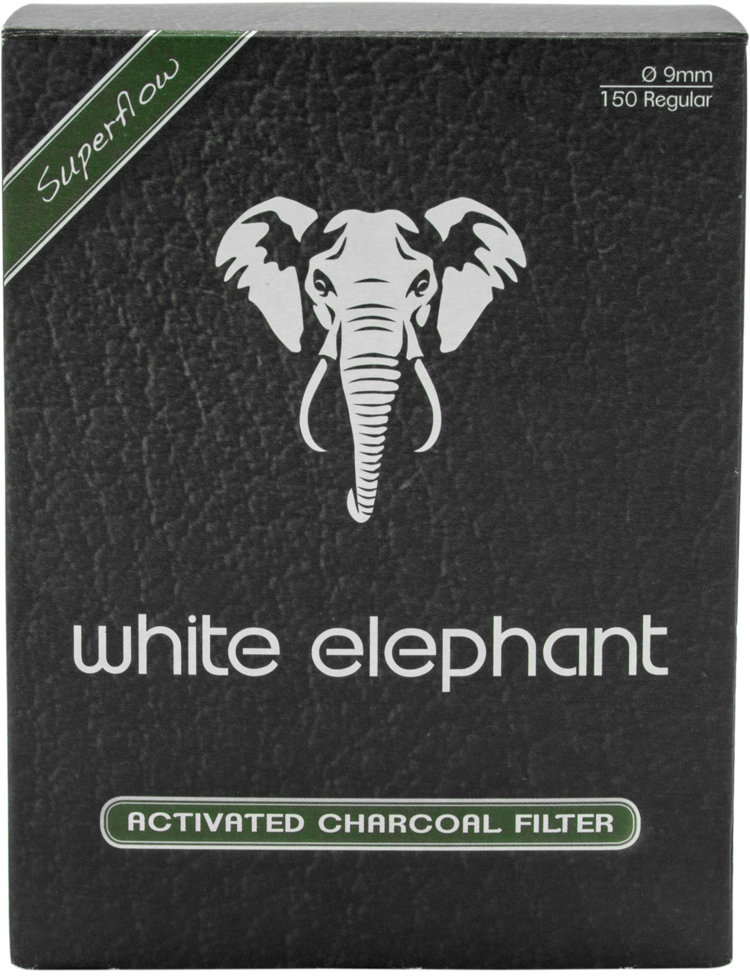 White Elephant White Elephant Superflow Aktivkohle-Pfeifenfilter 9 mm, 150 Stück