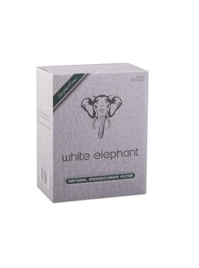 White Elephant Superflow Pfeifenfilter 9 mm, Meerschaumfüllung, 150 Stück