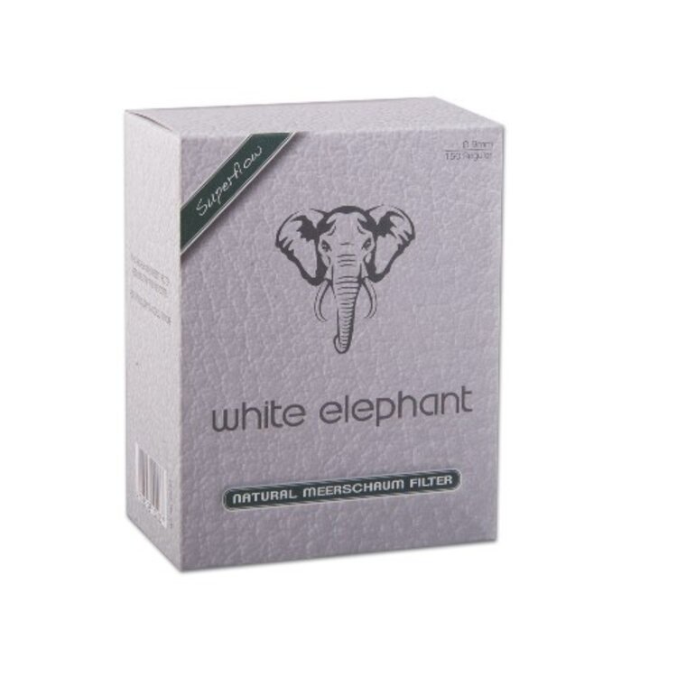 White Elephant White Elephant Superflow Pfeifenfilter 9 mm, Meerschaumfüllung, 150 Stück