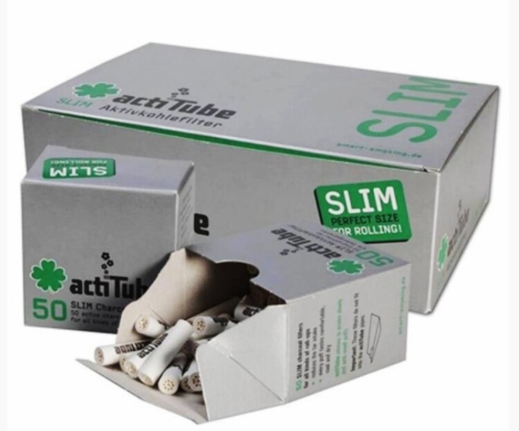 Slim Aktivkohle-Pfeifenfilter 7 mm, 10 × 50 Stück