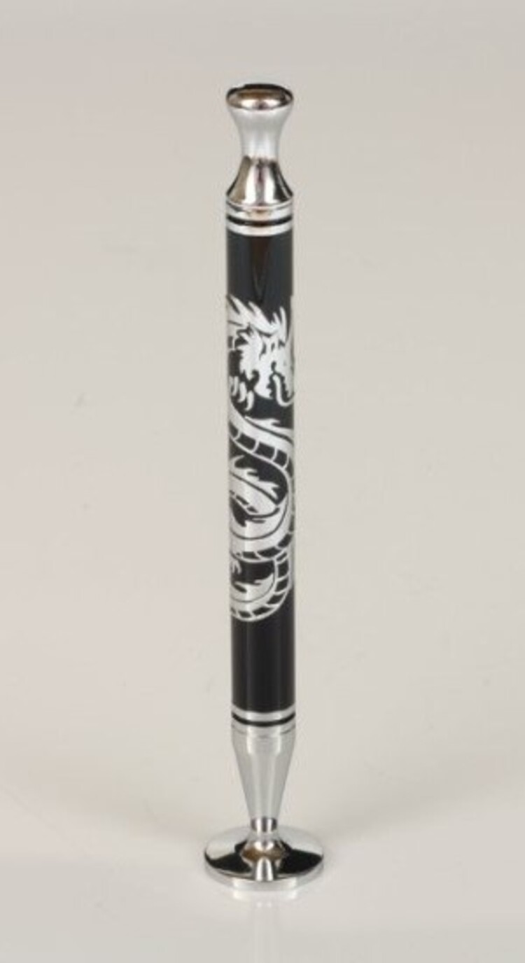 Rattray's Rattray's Thin Caber Dragon Pfeifenstopfer, schwarz/chrom
