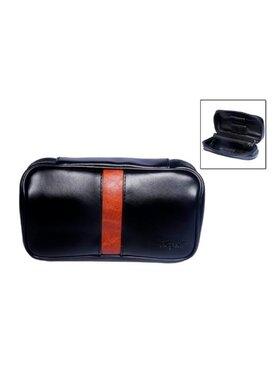 Padonio Kunstledertasche für 2 Pfeifen, schwarz (Art. A-832040)