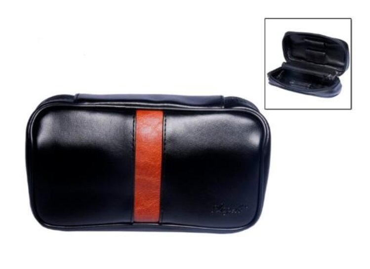 Padonio Padonio Kunstledertasche für 2 Pfeifen, schwarz (Art. A-832040)