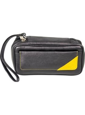 Padonio Kunstledertasche für 2 Pfeifen, schwarz (Art. PAD-632018)