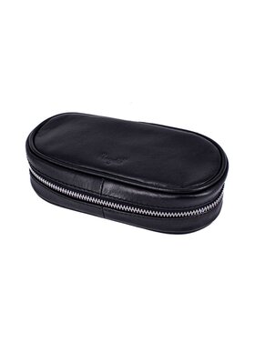 Padonio Ledertasche für 2 Pfeifen, schwarz