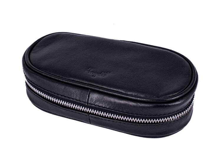 Padonio Padonio Ledertasche für 2 Pfeifen, schwarz