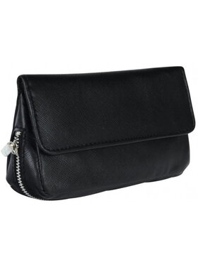 Padonio Weiche Ledertasche für 2 Pfeifen, schwarz, Tabakfach