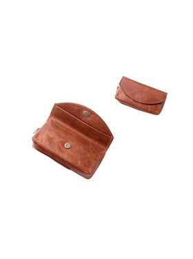 Angelo Ledertasche für 1 Pfeife, braun, aromadichtes Tabakfach