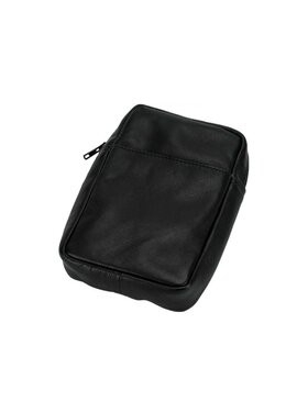 Passatore Pfeifentasche für 3 Pfeifen, Leder, Schwarz