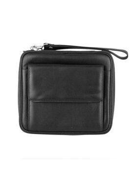 Padonio Pfeifentasche für 6 Pfeifen, Leder, Schwarz