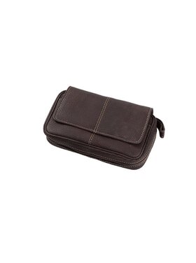 Angelo Pfeifentasche für 3 Pfeifen, Leder, braun