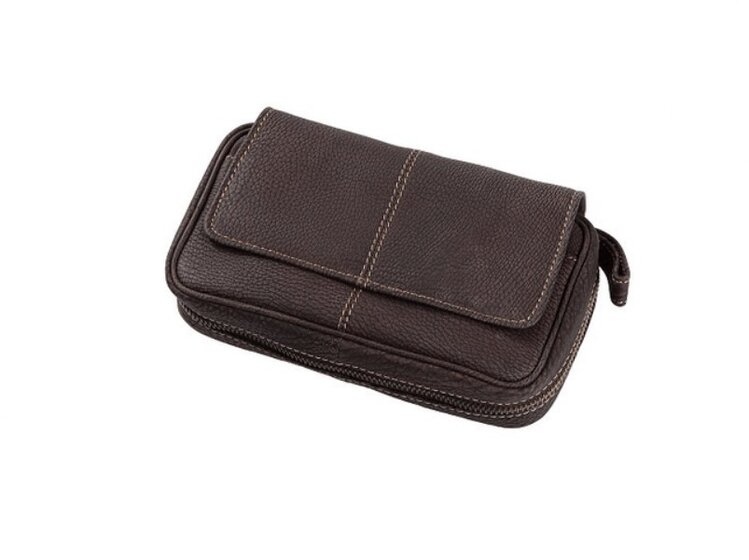 Angelo Angelo Pfeifentasche für 3 Pfeifen, Leder, braun