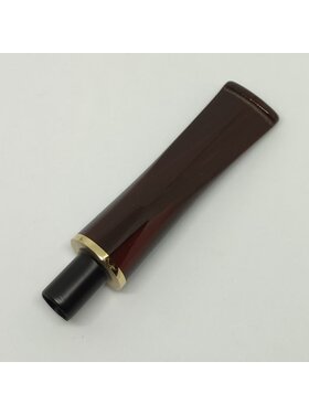 Padonio Pfeifenmundstück gerade, braun, Goldring, Acryl (Nr. 10)